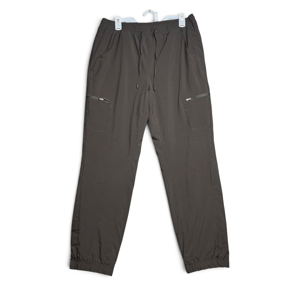 Eddie Bauer Womens 12 Fleece Lined Cargo Joggers Black Plaid Hiking Pants